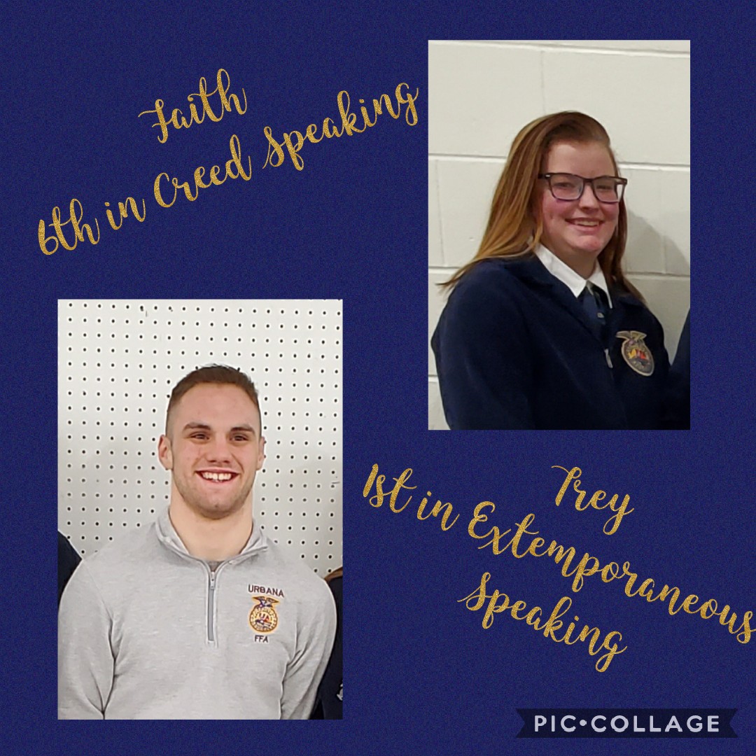 ffa_urbana's tweet photo. Congratulations at District Public Speaking!  Trey won Extemporaneous Speaking and Faith placed 6th in Creed Speaking.  Job well done! 🥳 https://t.co/X7ytmAJOc2