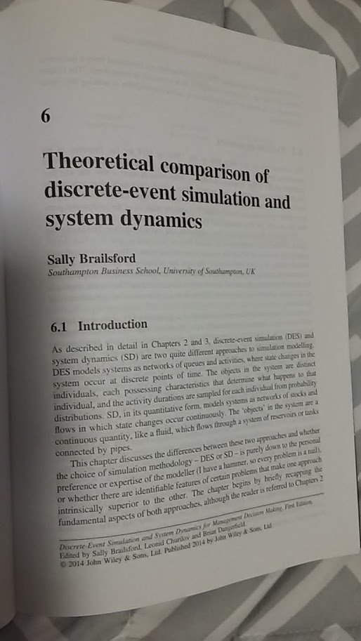cchristinektang's tweet image. What are you reading? I enjoy Prof. Brailsford's writing. She is also a very kind person.
#Reading #SystemDynamics #DiscreteEventSimulation #Simulation #ORMS #OperationsResearch #OperationalResearch