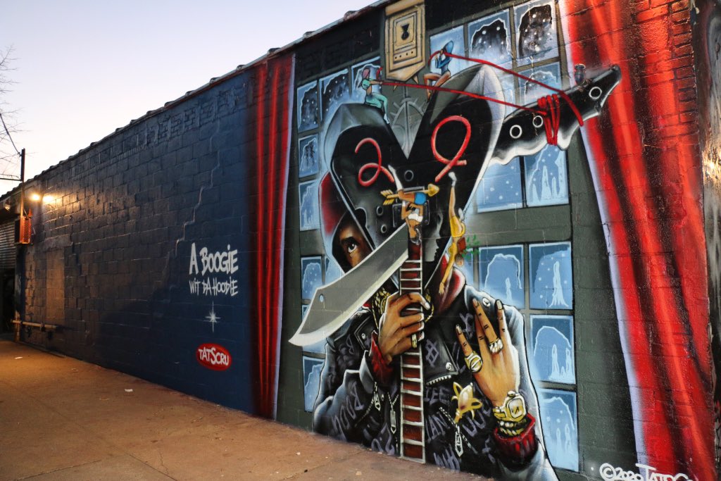 NOENYC's tweet photo. A-Boogie Wit Da Hoodie Artist 2.0 (@artisthbtl) By @tatscru AKA #themuralkings @bg183_tats_cru_ @nicertatscru @biotatscru #bg183tatscru #nicertatscru #biotatscru #tatscru #muralart #hbtl https://t.co/rqp2gIMHus