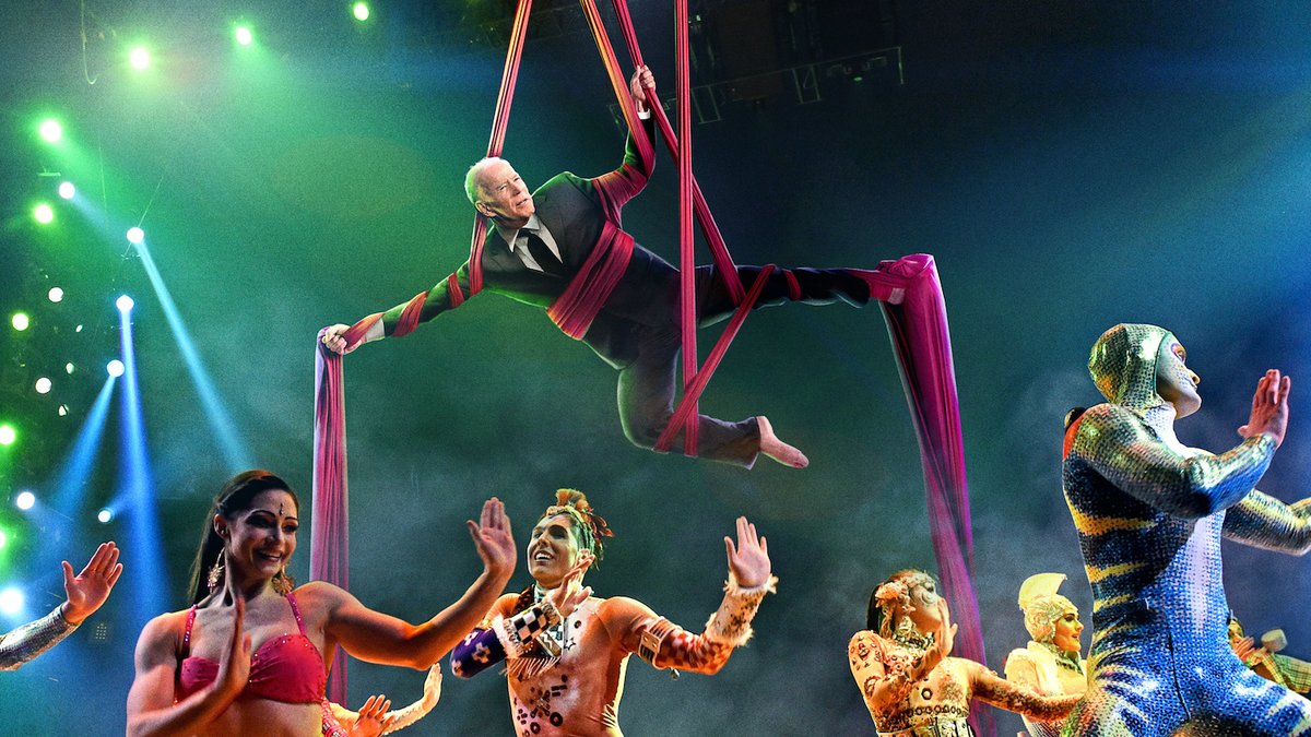 TheOnion's tweet photo. Panicking Aides Finally Locate Biden At Wrong Venue Following Cirque Du Soleil Performers Onstage https://t.co/1zmrImhsvt https://t.co/a9ssdPxbcS