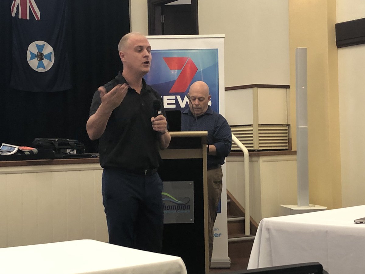 Tim Cox #lgaq hard at work talking rubbish at LAWMAC hosted by Rockhampton RC👍Tim’s chairing a session on Making Waste Sexy♻️Great panel from Channel 7, Morning Bulletin and RRC’s own comms and media team