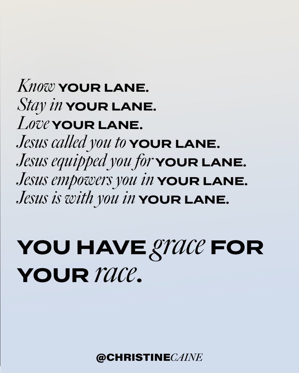 Stay on track and remain faithful to the assignment God has given you. There are a million things that will distract you if you let them. Keep your eyes fixed on Jesus and keep your focus on your calling — He gives you grace for your race!