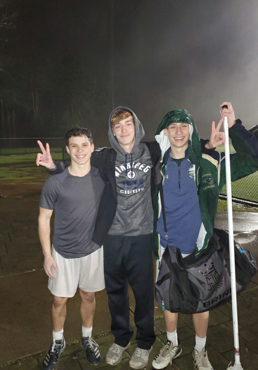 Brookwood v Grayson tonight but AEL brothers on the field! Burpee #20 of Brookwood, Connolly of Mill Creek (supporting his buds!), &amp; Luongo #20 of Grayson.