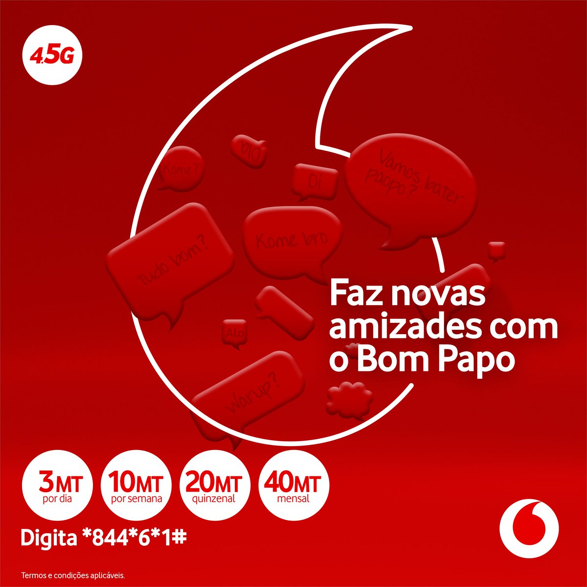 VodacomMz's tweet photo. #BomPapo
Conversa numa boa, partilha gostos em comum e faz amizades de forma divertida.
Com este serviço, falas e envias SMS´s sem precisares de revelar o teu número vodacom.
Digita *844*6*1#
#OFuturoÉTudobom #Vamos https://t.co/BUTpIYF1A7