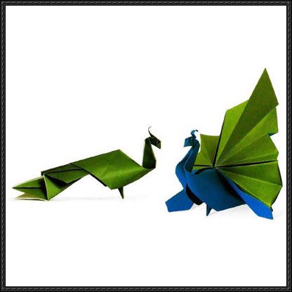 They actually folding Origami Peacock ?? 