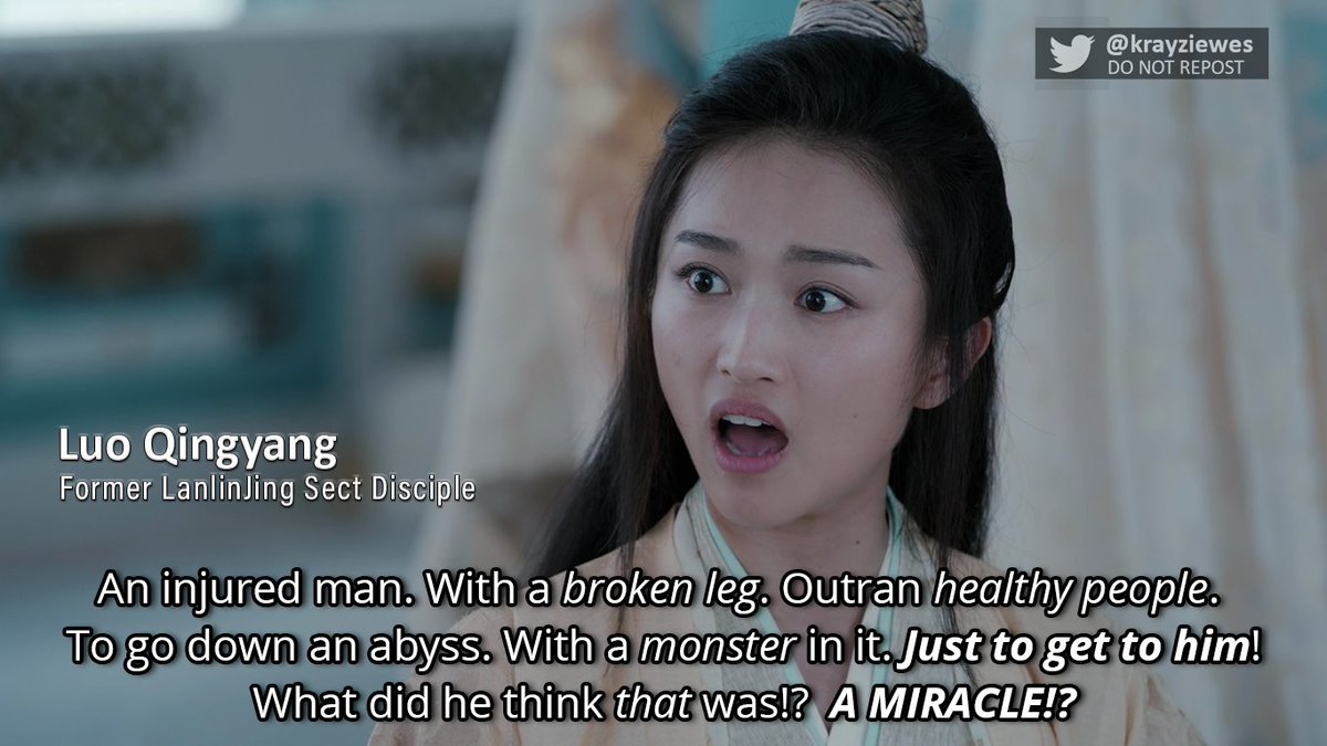 krayziewes's tweet photo. WOMEN OF THE CULTIVATION WORLD: MIANMIAN INTERVIEW

Q: We're not sure if you are aware but there is this incident in the Xuanwu cave where Wei Wuxian assumed that Lan Wangji had a crush on you. Were you aware of this? What are your thoughts? https://t.co/E36aN9SPdE