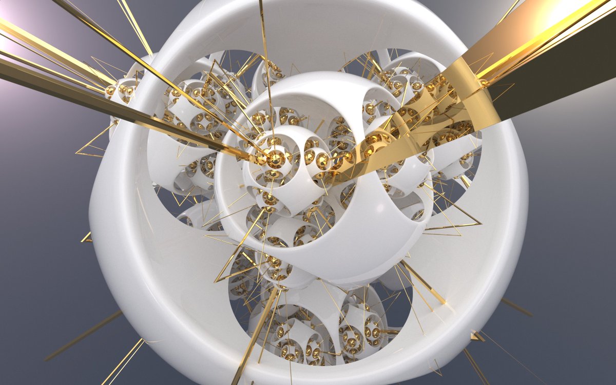 Dusted off an old fractal, plugged it into my ray tracer, and created some errors in the math. :)