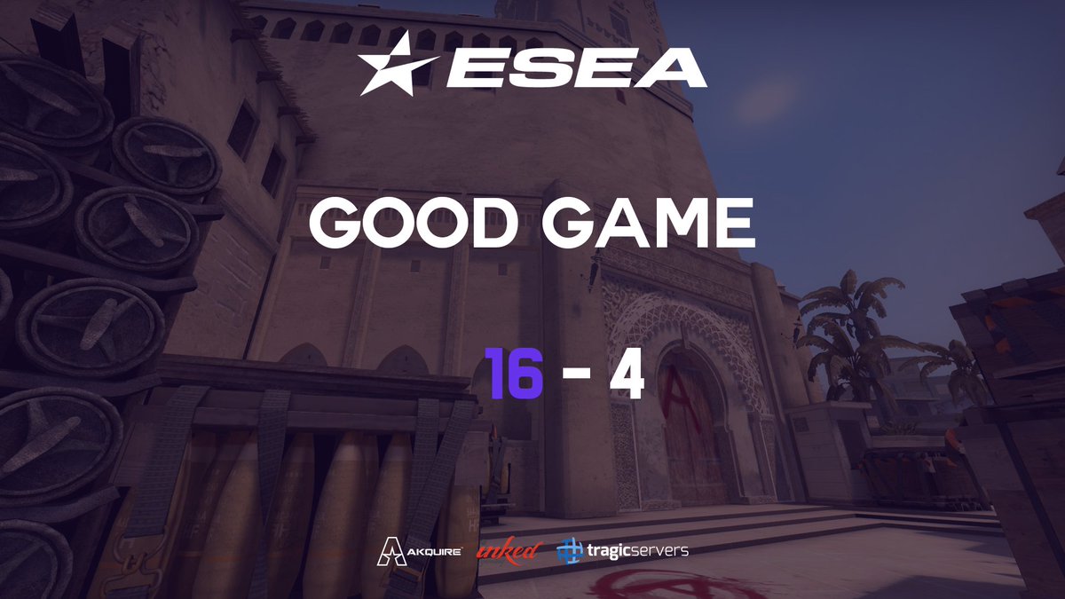 FaintNetwork's tweet photo. GG's to @PolarAceEsports south our @ESEA CSGO Advanced team took the win 16-4 on mirage! #ESEA #CSGO #Advanced #FaintWin #WeAreFaint https://t.co/bgWjaxD7Ob