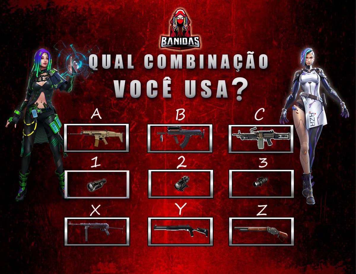 banidasofc's tweet photo. Conta para gente qual mais combina com você nos comentário.... ❤️🔥
#freefire #freefiregirl #freefireguilda @FreeFireMobile @FreeFireMania @FreeFireClubBR https://t.co/aN8FthcEed