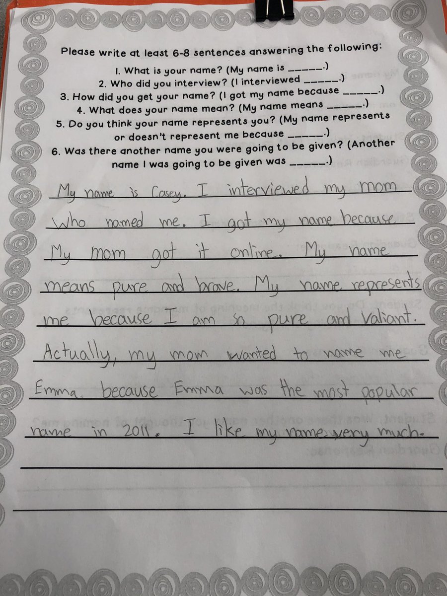 Sporty_TL's tweet photo. @msBTang’s gr 2/3s - working on their personal and social core competitices. Learning more about themselves with how they got their names from interviewing their parents. #sd38learn #rtla38 #JTErrington  #theNameJar https://t.co/P9Gg2xeu45