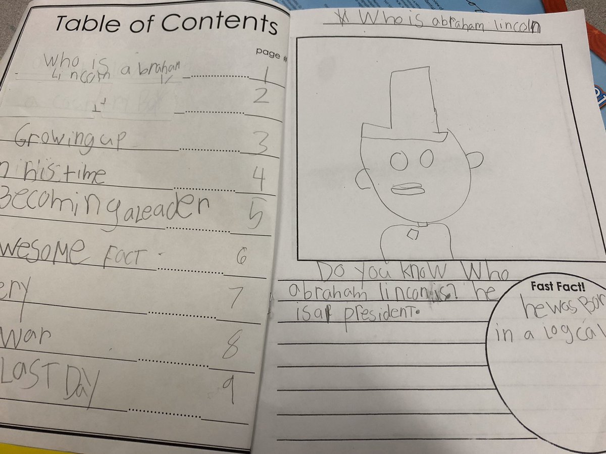 HagueJulia's tweet photo. Adding a Table of Contents to our nonfiction chapter books! #BeDuryea @duryeaschool https://t.co/5JEum14fia