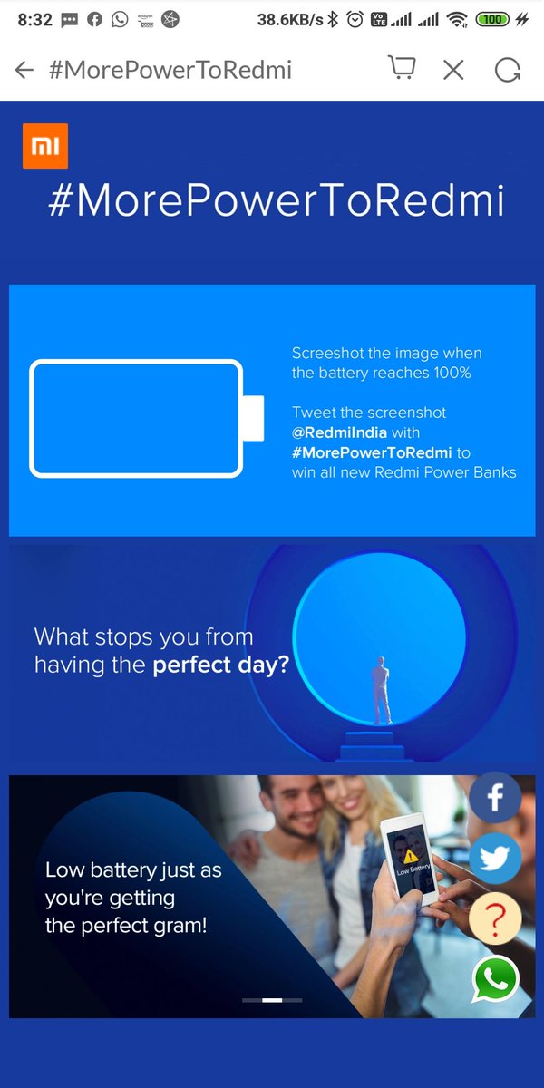 Jaswalrohit007's tweet photo. #MorePowerToRedmi @RedmiIndia screenshot of full charge during charging https://t.co/4icgsTFOor