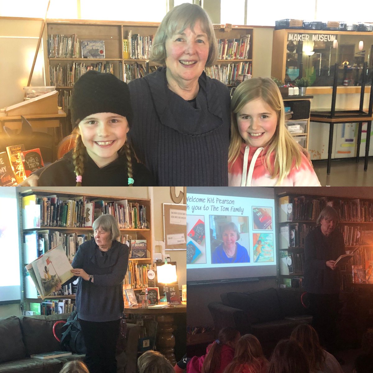 theconnectedllc's tweet photo. Such a wonderful day with #kitpearson celebrating @ireadcanadian. I think we may have a favourite for @ForestofReading 😉. #bctla #gvtla #sd61learn https://t.co/IRwSS6s0Gw