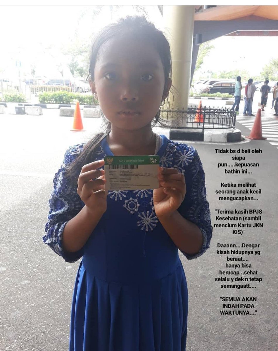 Panokokk's tweet photo. Saya pny crta  yg gk akn prnh d lupakan,,,Cerita dr Nadia (8),, seorang pengidap penyakit thalasemia tinggal d Bukittinggi,,

Singkat cerita :
Sambil mencium kartu JKN - KIS,, Ia berucap :
"TERIMA KASIH BPJS UDAH BANTU NADIA"

#100PersenHDBPJS
#100PersenHDBPJS https://t.co/Ynn52ORHXm