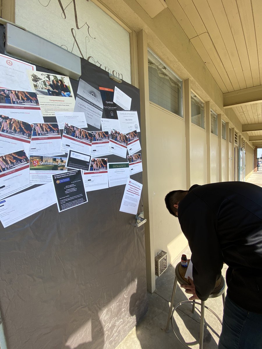 DavidENorman's tweet photo. Exciting that our College Acceptance door for @UCSF_LCOE Class of 2020 is close to 1/2 full!
Still awaiting the UCs
@Fresno_State @fpu @UOPacific @azusapacific @ConcordiaIrvine #GCU @fresnocity #CSUSF https://t.co/UHBPvaayuT