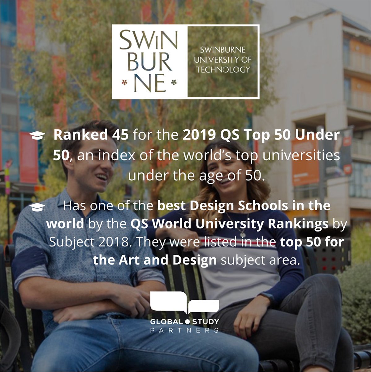 pathwaystouni's tweet photo. Check out the amazing courses offered at Swinburne. Contact GSP today to study here in 2020!!
#GlobalStudyPartners #GSP #Swinburne #StudyinAustralia #StudyMelbourne #AustralianUniversities #HigherEducation #InternationalStudents #StudentRecruitment #Graduates #TopUniversities https://t.co/2uacHnpGgQ