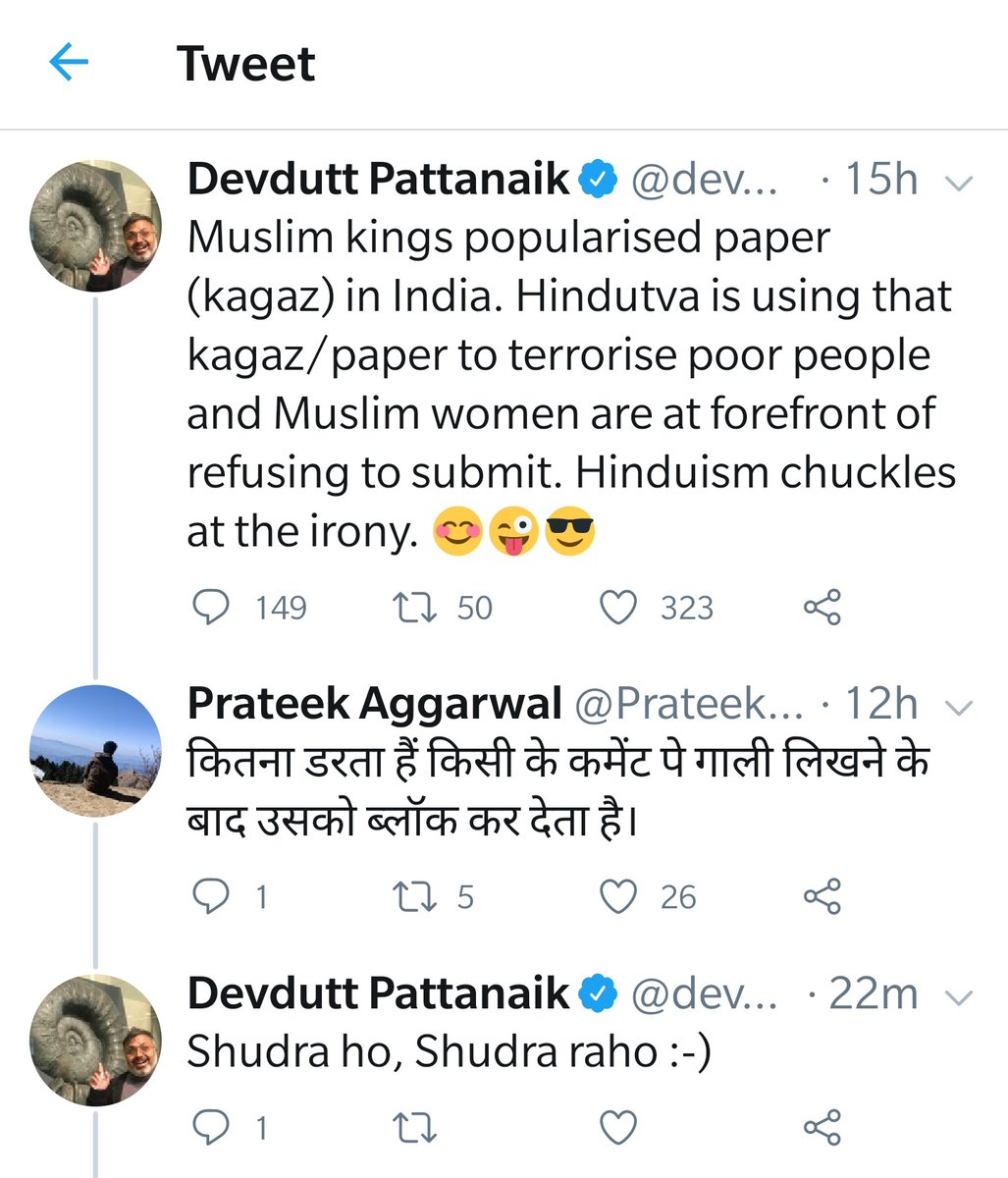 Prateek0218's tweet photo. The famous mythologist who is consider cool and very up-to date is actually talking about caste system and he is reinstating caste system also he is also abusing people. @sonamakapoor @BhaavnaArora @SanatanWomen @devduttmyth @vivekagnihotri @AnupamPKher @TheKavitaSingh #Devdutt https://t.co/WP05GzIDgZ