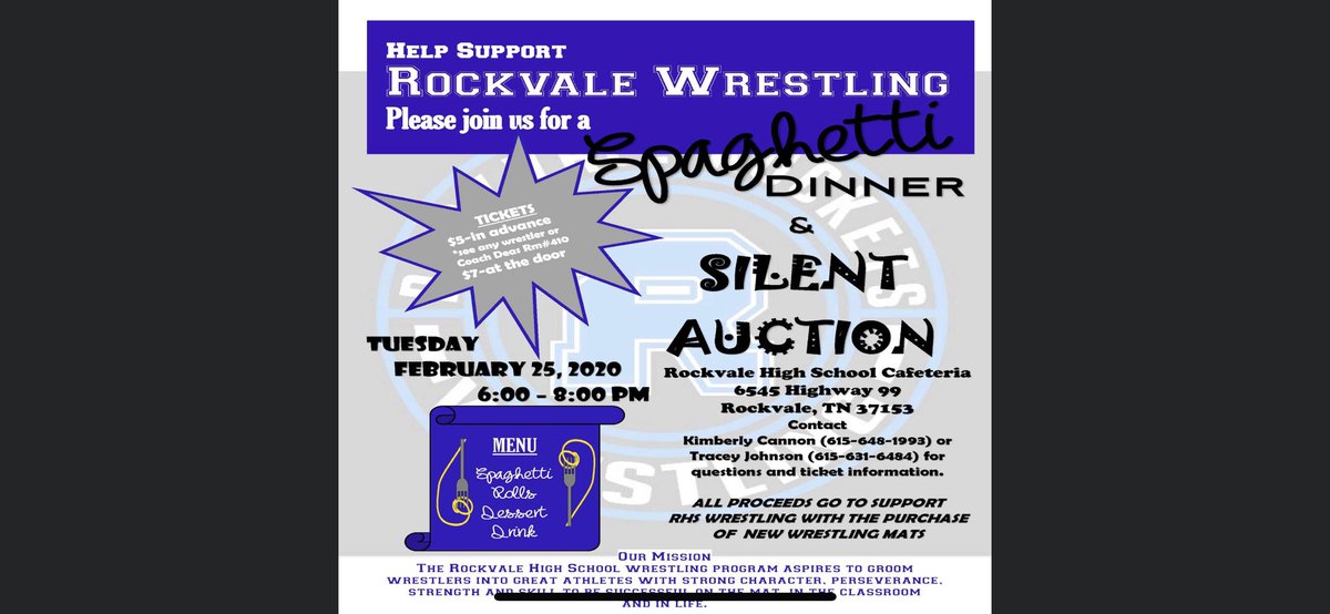 Check out this fundraiser for our wrestling team! It’s this Tuesday- message me if you would like to by via phone or e-mail!  @CoachLaneTN <a href="/CoachM_RVHS/">Coach Morgan</a> <a href="/RockvaleHigh_TN/">Rockvale High School</a> <a href="/RockvaleHS_Ath/">Rockvale High School Athletics</a> <a href="/JoshEliPhillips/">Josh Phillips</a>