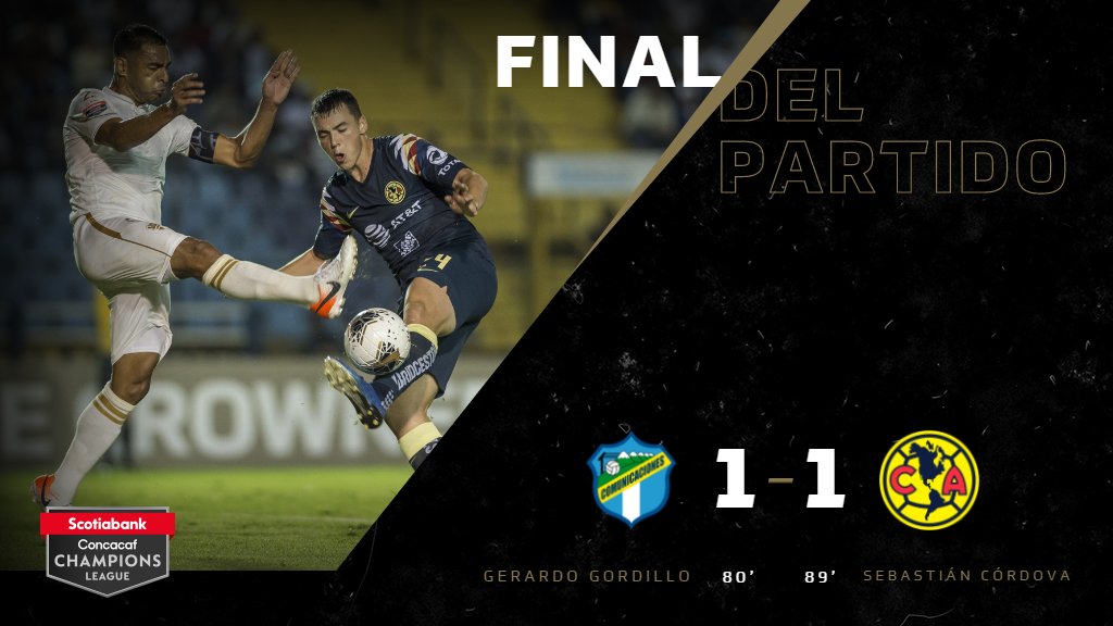 TheChampions's tweet photo. ⏰¡Fin del partido!

@ClubAmerica rescató el empate en el último minuto frente a @CremasOficial! | #SCCL2020 #COMvAME https://t.co/r6LUdJdgHf