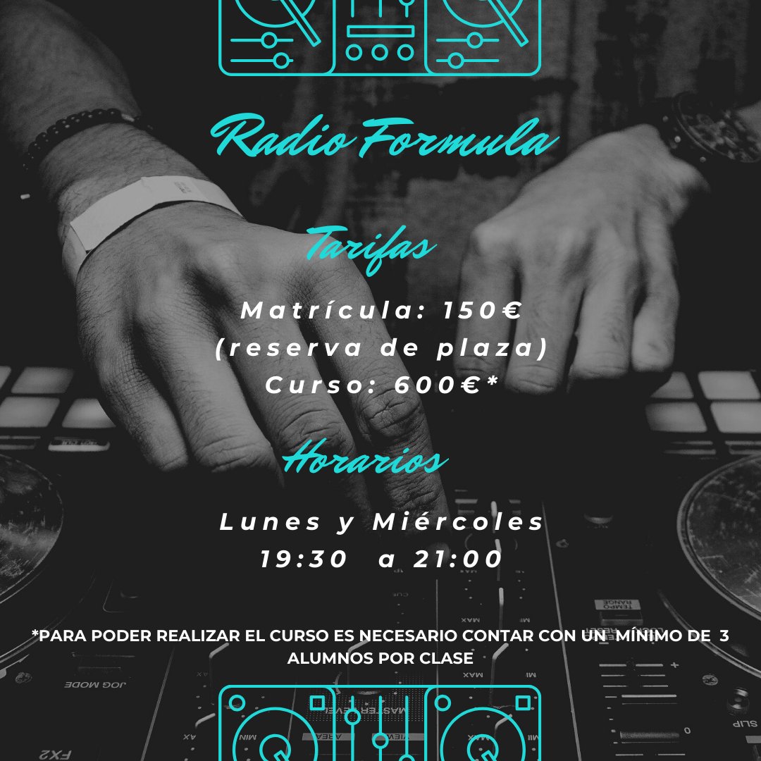 aula_radio's tweet photo. Para completar la información de este curso te dejamos por aquí los horarios y las tarifas. Tenemos varias formas de pago, consúltanos sin compromiso. 🙂 https://t.co/QEES5f2x3m