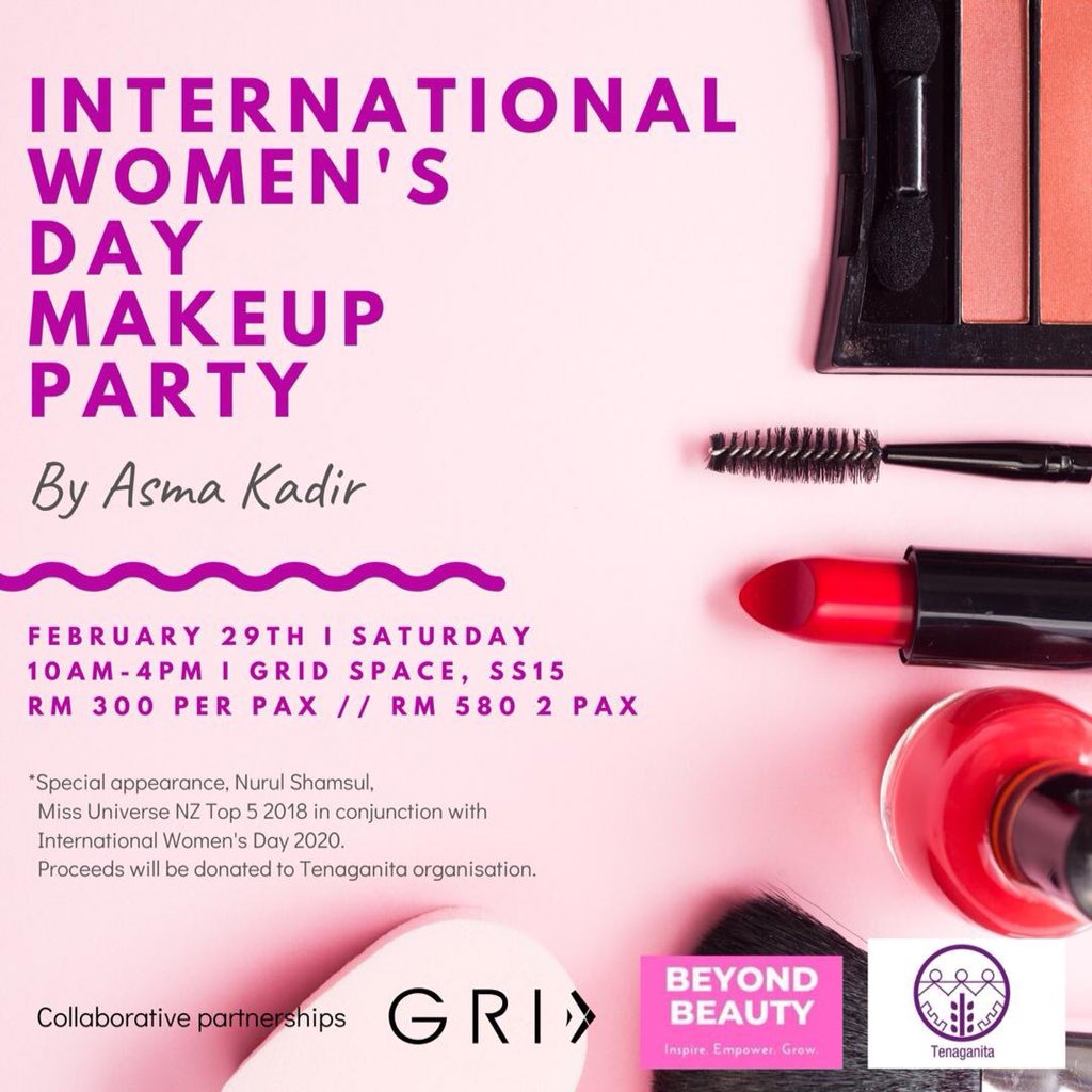TheGridSpace's tweet photo. "There is no limit to what we, as women, can accomplish." — Michelle Obama. ⁣
⁣
In conjunction of the International Womens Day, @asmakadir__ in collab with @TheGridSpace will be organizing our 1st Event in Malaysia : Makeup Party with Asma Kadir.⁣ https://t.co/dw0oyTwEsV