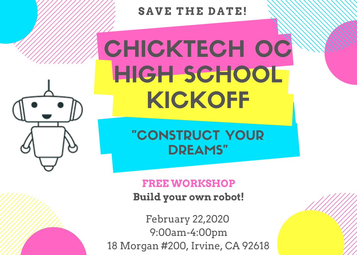 Looking for a great opportunity to gain new skills and build your resume? Attend the ChickTech OC High School Kickoff! Come learn about programming, design, and engineering in a supportive community environment for young women.  bit.ly/2SntxF7