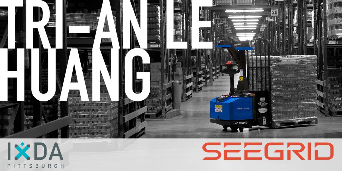 Tri-An Huang leads the design team <a href="/Seegrid/">Seegrid</a>, provider of autonomous forklifts. Join us <a href="/alloy26/">Alloy 26</a> to learn about Designing in the Robotics Wild West. Tuesday, February 25, 6:00 pm. Continue the conversation <a href="/FederalGalley/">Federal Galley</a> afterwards. alturl.com/p2wv5
