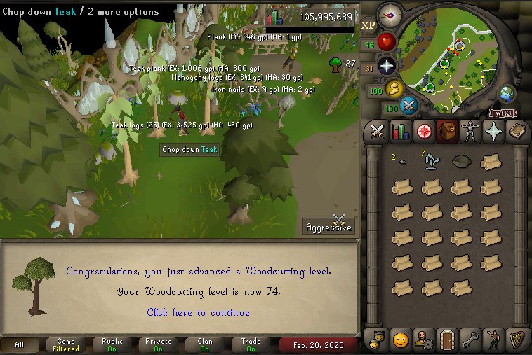 shermzOSRS's tweet image. 74 woodcutting!