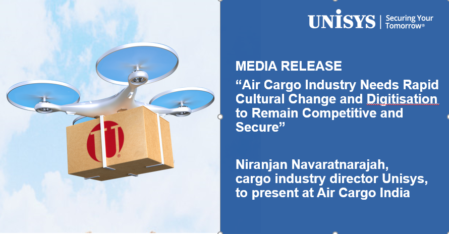 unisys's tweet photo. "The air cargo industry needs rapid cultural change and digitisation to remain competitive and secure" - Niranjan Navaratnarajah, cargo industry director , Unisys at @AirCargoIndia Read the media release: https://t.co/KN3LZ2Xwde #ConnectedCargo #Digistics #SecureSupplyChain https://t.co/VYtERuYZJm