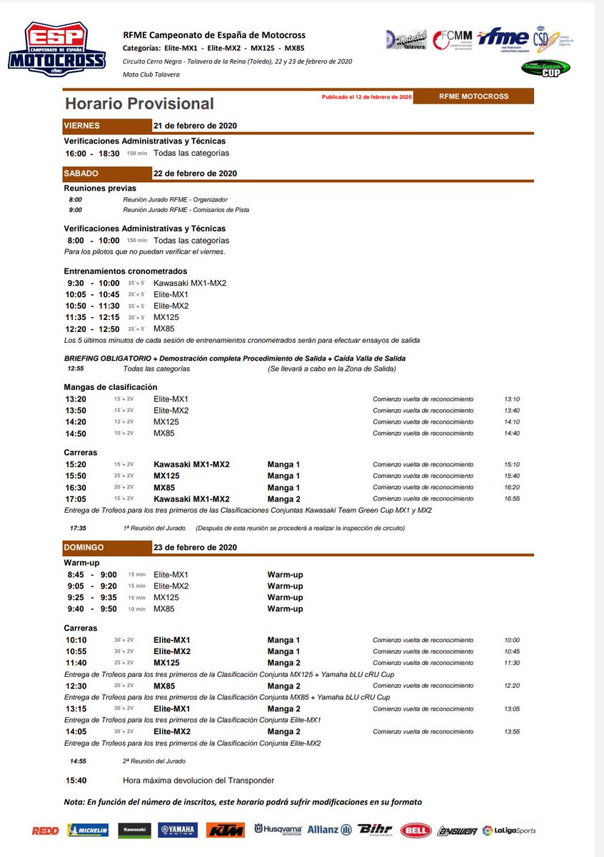 cTelR's tweet photo. Horarios para la carrera del Campeonato de España de MX de Talavera de la Reina
#ConTacosenlasRuedas #CTR #mxrfme #mxfcmm #mx #Motocross https://t.co/jZZ6zv8SoD