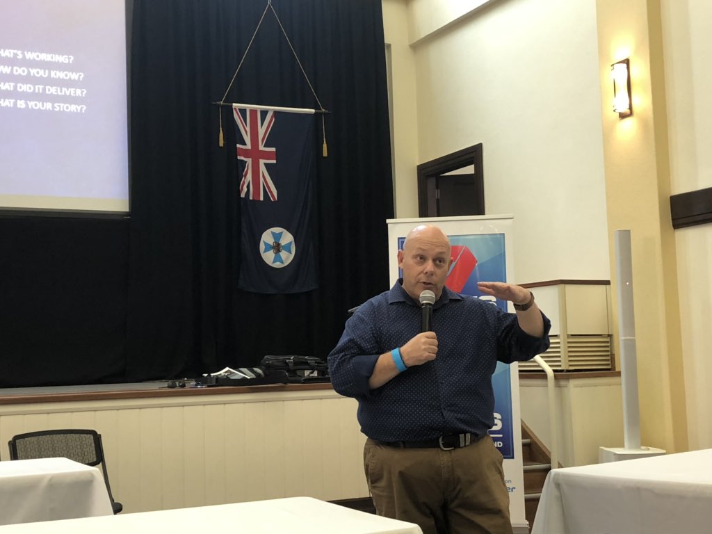 Tim Cox, LGAQ Communications Advisor presents at LAWMAC✅entertaining as ever👍talking about the art of community engagement🥇importance of storytelling👨‍👩‍👧making it relatable to the community👫building relationships with media streams✅Tim is only a call away👍@timcoxtweets <a href="/LGAQ/">Local Government Association of Queensland</a>
