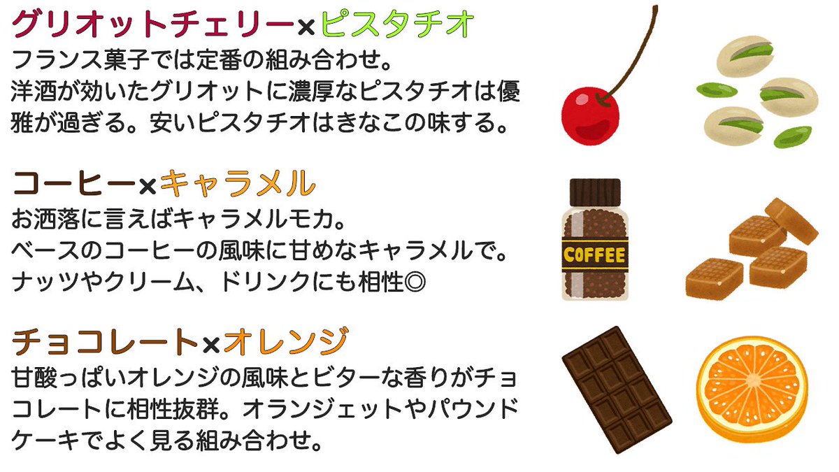ネコノメ Nekonome Cafe On Twitter 独断と偏見によるお菓子の味で好きな組み合わせ 好きな組み合わせorおすすめ 組み合わせ教えてください