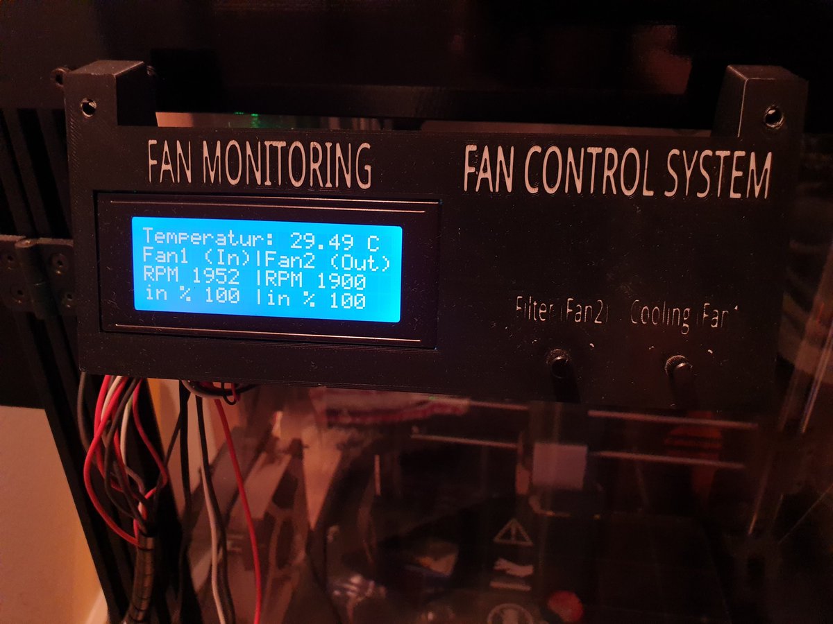pcpointer's tweet image. 3d printer enclosure - fan control  prototype 
#3dprint #pcpointer #3ddruck #zaribo #prusa3d