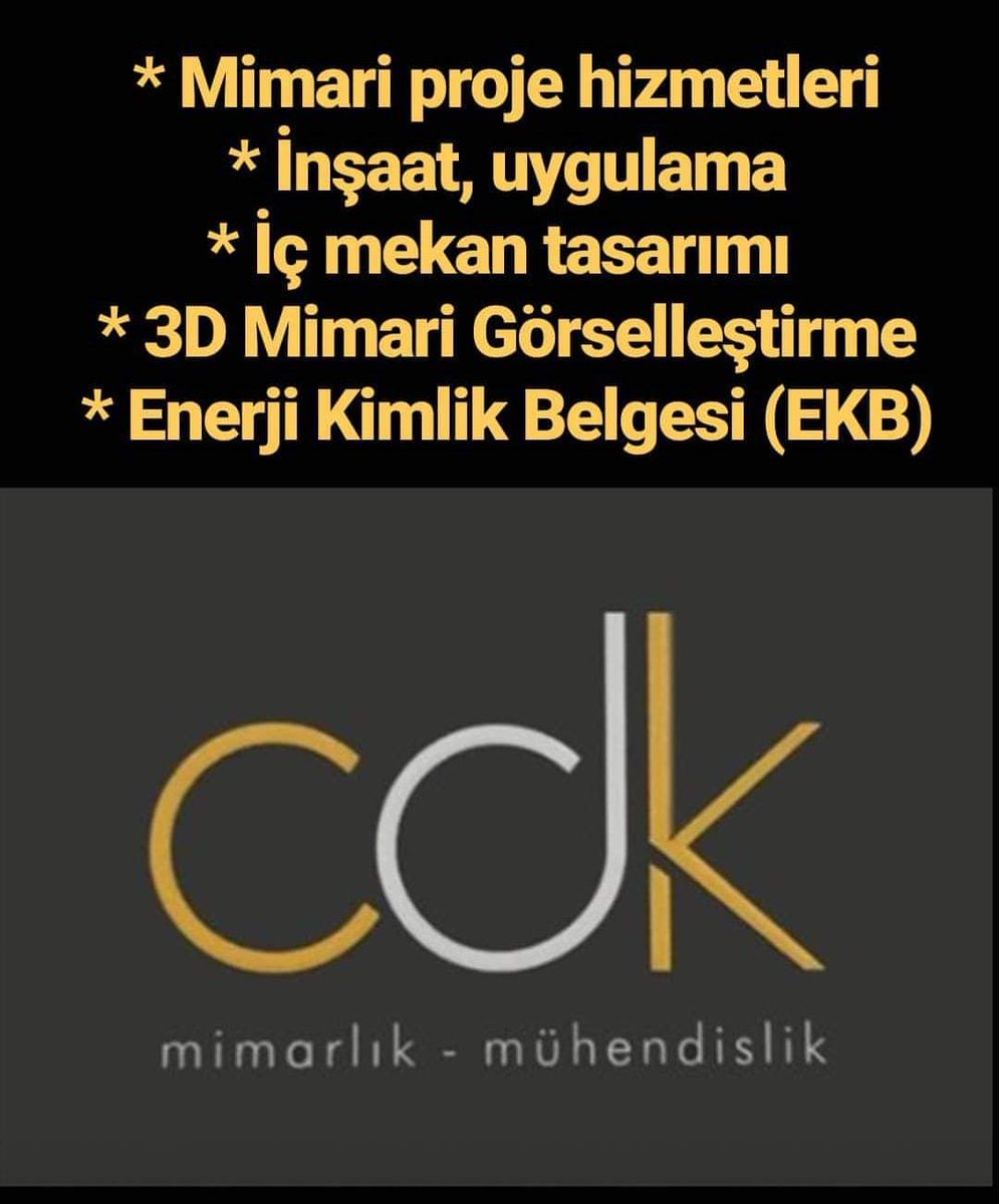 Email: cdkmuhendislikmimarlik@gmail.com
Adres:Limonluk Mh. 2413 Sk. Royal Apt.  24 No’lu Bağ. Böl. 4/A Yenişehir/ MERSİN
WhatsApp: +905449615668
#mimariprojeler #mimarlik #muhendislik #insaat #icmekan #3dmimarlik #enerjikimlikbelgesi