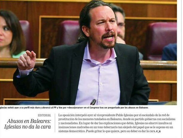 DavidDiezH's tweet photo. Abusos en #Mallorca cinismo de @PabloIglesias en #Madrid https://t.co/nxxe7FiMJv