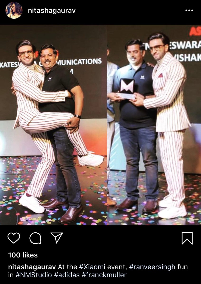 ranveercafe69's tweet photo. “At the #Xiaomi event, Ranveer Singh in #NMStudio #Adidas #FranckMuller “
Via Nitasha’s Instagram ❤️ https://t.co/6EfqcI5nGI