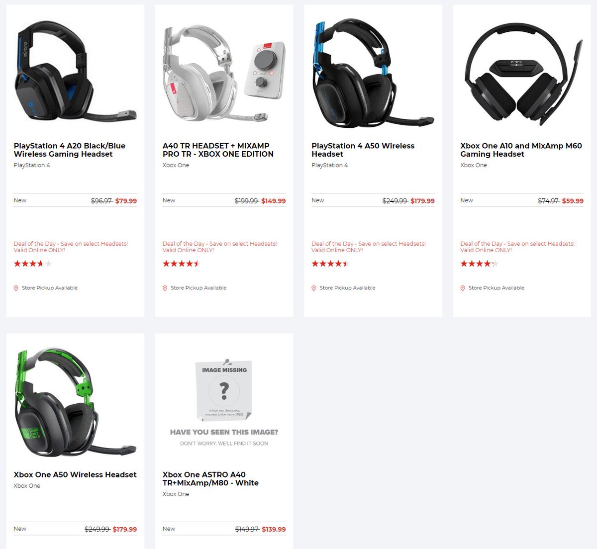 Wario64 Astro Headset Sale On Gamestop Dotd T Co Zerbvqruxa Astro A50 Ps4 Xbo 179 99 Astro 0 Tr Mixamp M80 Xbo 139 99 Astro 0 Tr Mixamp Pro Xbo 149 99 Astro 0 Ps4