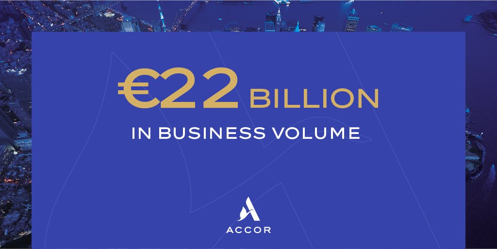 Accor's tweet photo. The Group’s #business volume was €20 billion in 2018, and in 2019 increased to: https://t.co/yLfTjDLlxR