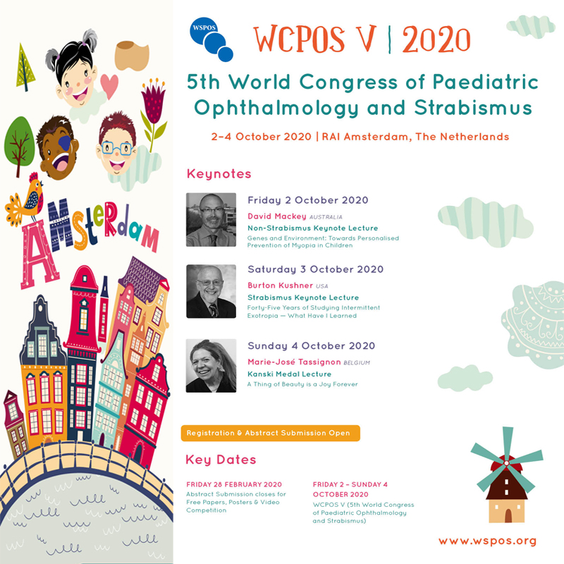 WSPOS's tweet image. Don’t forget the #WCPOSV abstract submission closes on the 28th February. Join us for this amazing meeting: Burt Kushner is the strabismus keynote, Marie Jose Tassignon the non strabismus keynote and David Mackey is the Kanski lecturer 
wspos.org