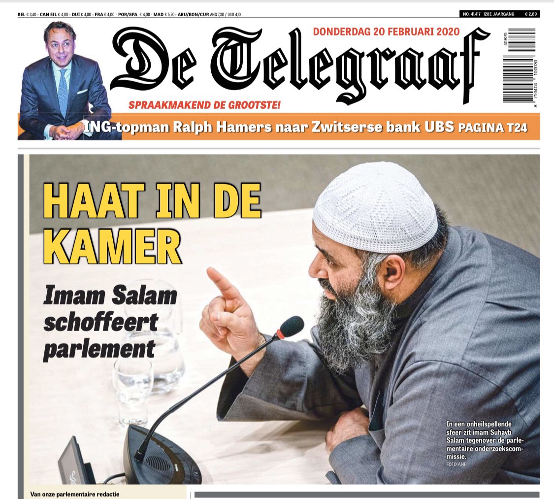 Haat in de Kamer.
Haat in de moskee.
Haat in de koran.
Haat in islamitische scholen.
Haat in Nederland.

We moeten de haat stoppen, islamitische uitingen verbieden, remigratie bevorderen en onze grenzen sluiten voor nog meer islam!

#wilders #pvv #stopislam