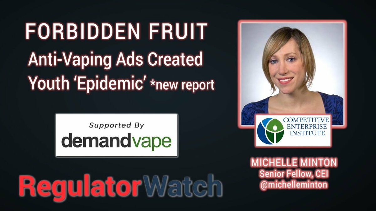 RegWatchCanada's tweet photo. Forbidden Fruit | Anti-Vaping Ads Create Youth ‘Epidemic’ | RegWatch (Live) | Published on - https://t.co/1ww51zFFXH #WARONVAPING #VIDEOORG #VAPINGORG #TRUMP #REGWATCHLIVE #HARMREDUCTION #Vapingsaveslives #Harmreduction #vape #vaping #VapeUK #ecig https://t.co/DiCUOBFRe9