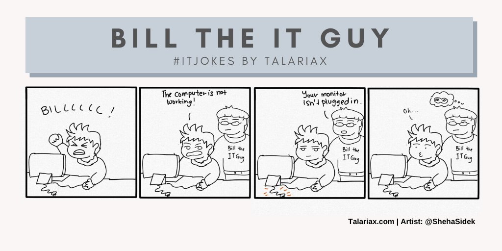 txsendquick's tweet photo. Life of an IT guy is hard enough on a day to day basis.
Keep communications easy with sendQuick - and be notified of any server issues immediately for minimum downtime.
New #ITJokes comic series by Talariax | Artist: @ShehaSidek
#sendQuick #ITNotifications https://t.co/aRE0Q2xzLq
