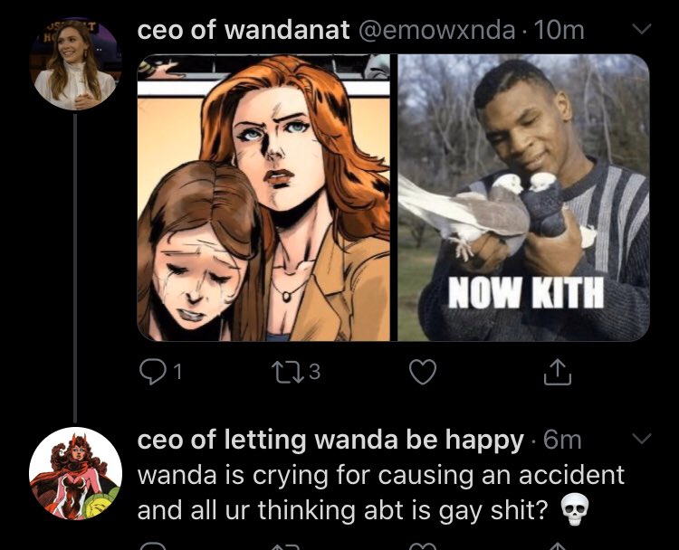 Wanda be crying and her stans just do gay shit a series