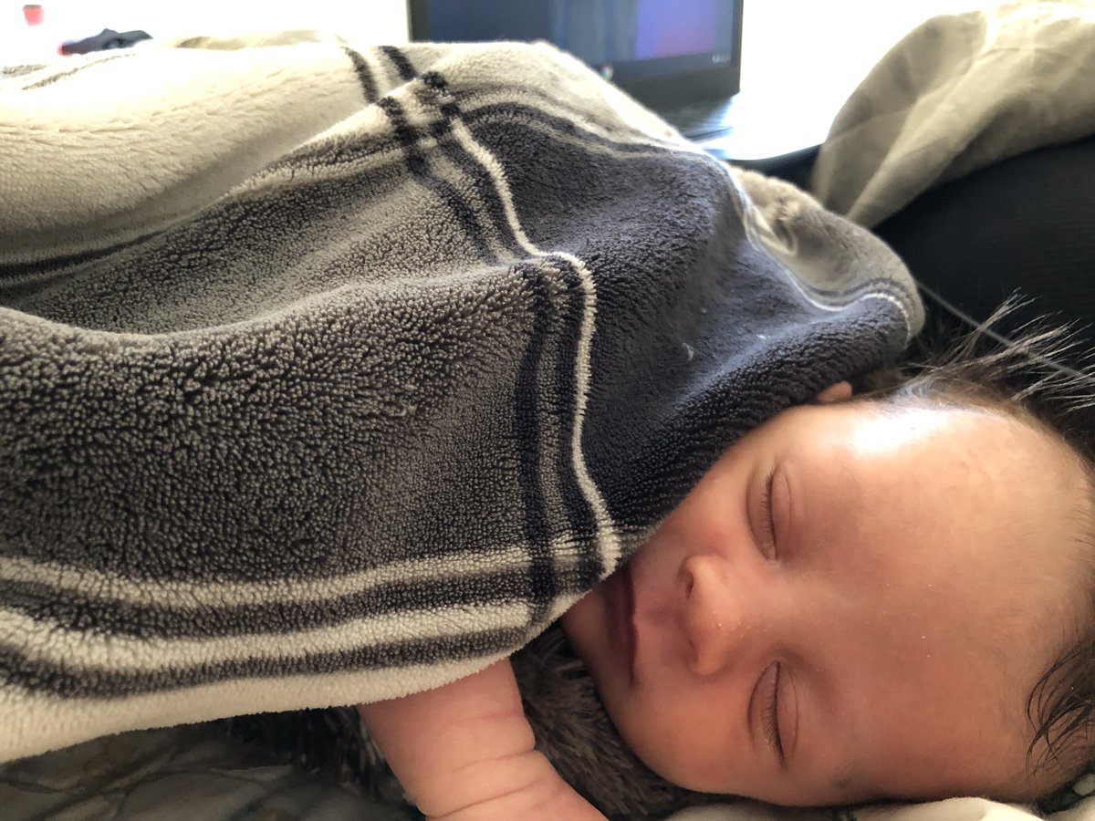 morgchri's tweet photo. My baby 5 mins after my boyfriend tried to get him asleep for 2 hours and let me sleep for a bit but gave in and woke me to take the baby 😅 #mysnugglebug #justwantedthenipple https://t.co/c3aJfYuvdq
