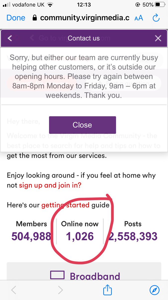 EllieLewis8's tweet photo. @virginmedia I wonder if this is 1,026 people with @virginmedia issues? @richardbranson is this what you thought virgin would be like in 2020 👀 https://t.co/kmdEh0G4AN