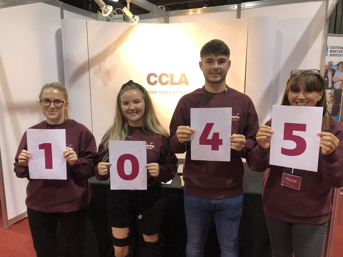 scvotweet's tweet photo. We’ve had 1,045 people through the doors @SECGlasgow already this morning for Day 2 of #scvogathering! 🎉🎉🎉🎉 https://t.co/J9bCydHIAO