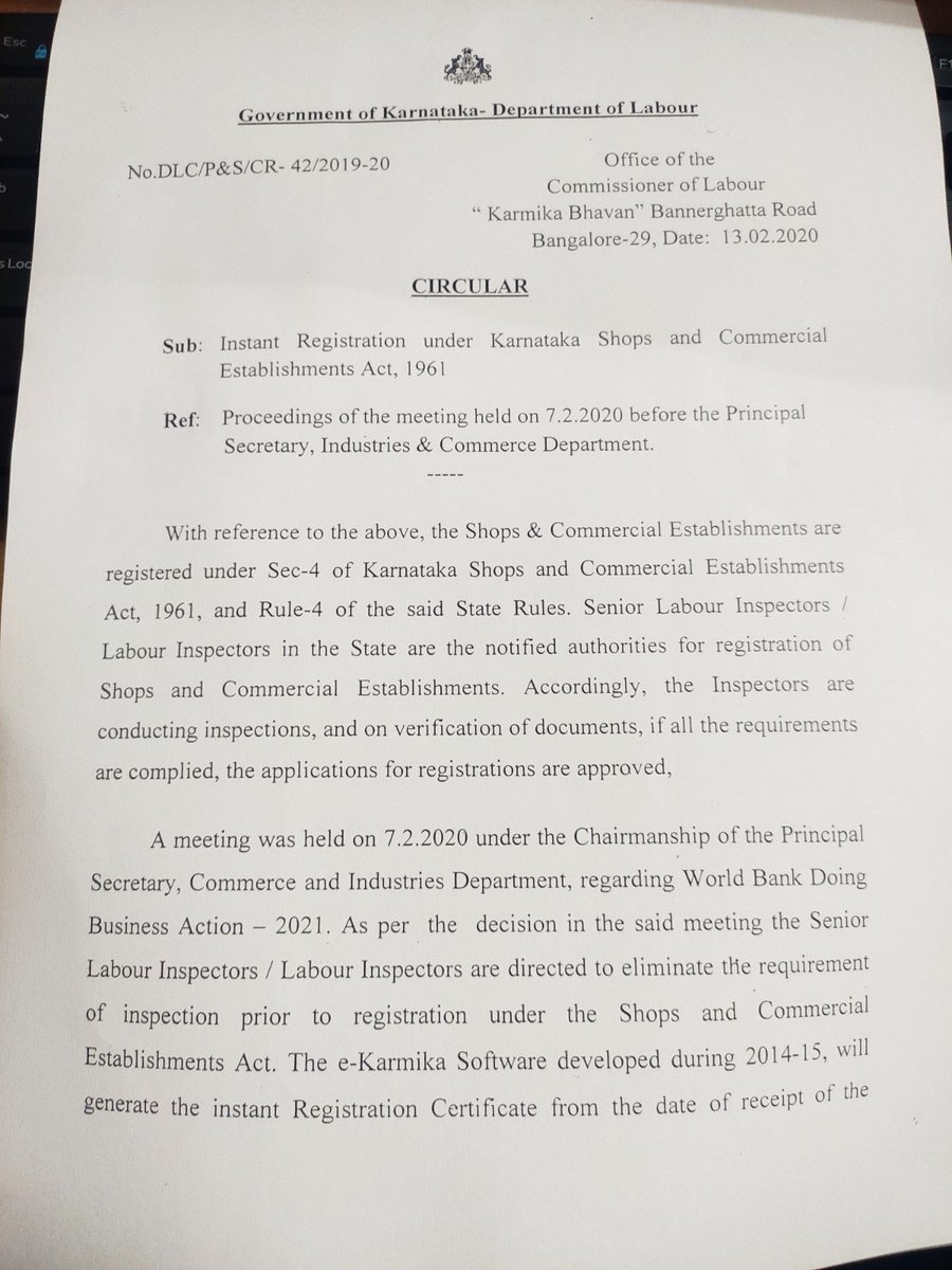 Commissioner, Labour Department, Govt of Karnataka tweet media