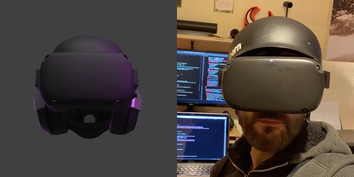 theDart76's tweet photo. Looking to improve the #OculusQuest comfort for longer #VR sessionsβ
That's how I put my mountain bike helmet to use. π΄
"You wanna go for a ride?" π½οΈ
@utopiah you have LEDs too! π
π‘ Inspiration came from @SoxF0x
π https://t.co/MQFMC7pZ3R
@aframevr #Oculus #WebVR #UXofVR https://t.co/jFlFYaw9FA
