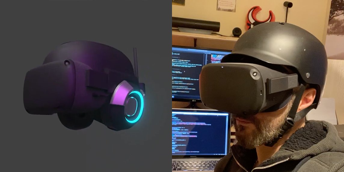 theDart76's tweet photo. Looking to improve the #OculusQuest comfort for longer #VR sessionsβ
That's how I put my mountain bike helmet to use. π΄
"You wanna go for a ride?" π½οΈ
@utopiah you have LEDs too! π
π‘ Inspiration came from @SoxF0x
π https://t.co/MQFMC7pZ3R
@aframevr #Oculus #WebVR #UXofVR https://t.co/jFlFYaw9FA