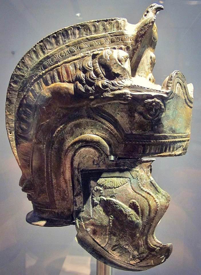 Trad_West_Art's tweet photo. A Roman auxiliary cavalry helmet dated 2nd c ad, https://t.co/ki6e9XWCTJ